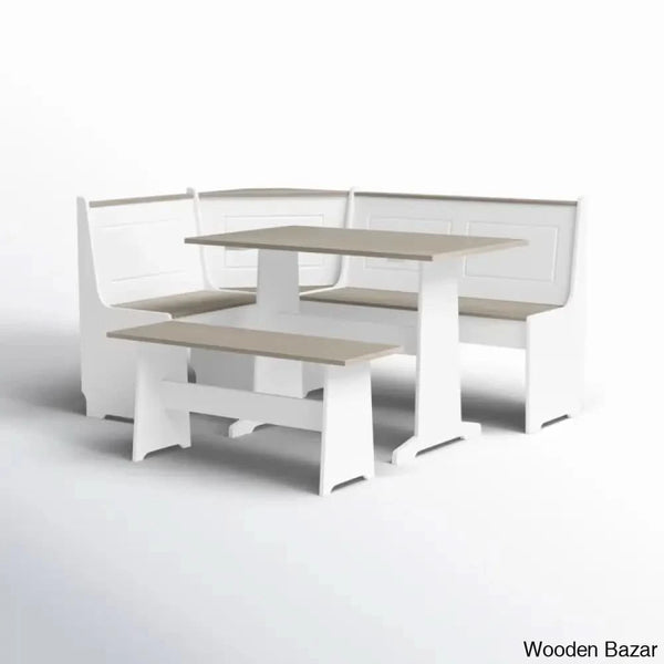 Dragon 5 Seater Corner Pine Breakfast Nook With Hidden Storage