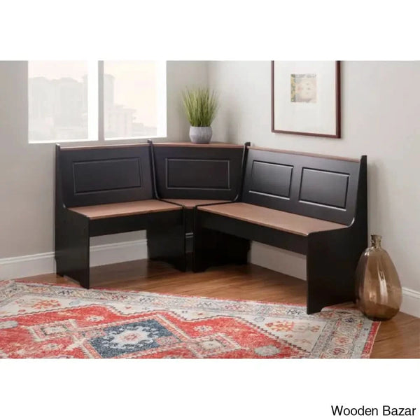 Dragon 5 Seater Corner Pine Breakfast Nook With Hidden Storage