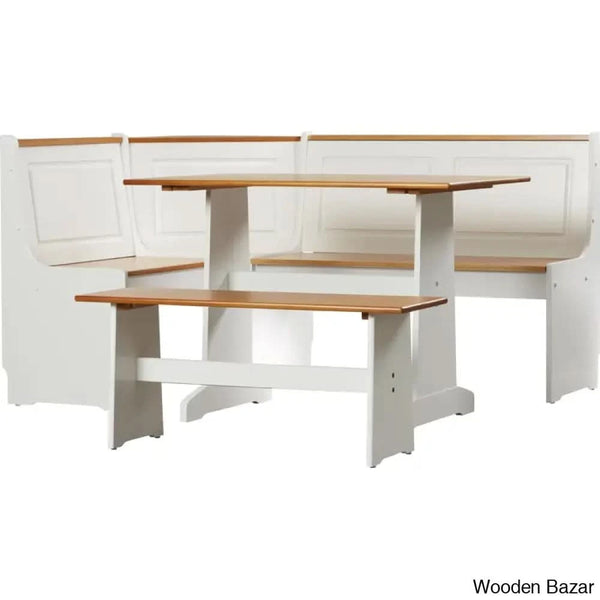 Dragon 5 Seater Corner Pine Breakfast Nook With Hidden Storage