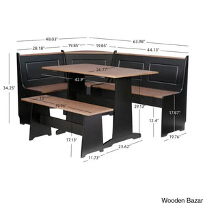 Dragon 5 Seater Corner Pine Breakfast Nook With Hidden Storage
