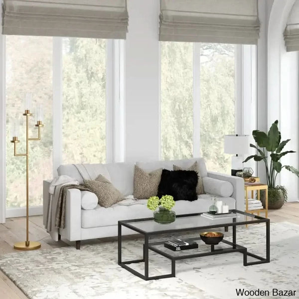 Dren Glass Top Coffee And Center Table
