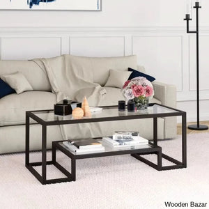 Dren Glass Top Coffee And Center Table