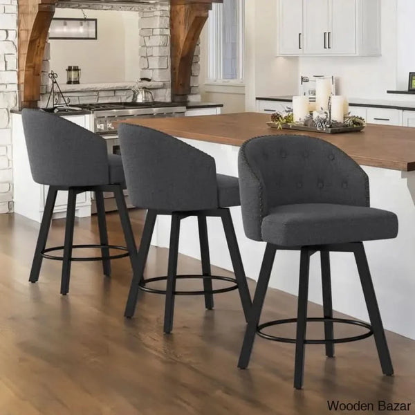 Drisha Swivel 25.98’’ Counter And Bar Stool (Set Of 3)