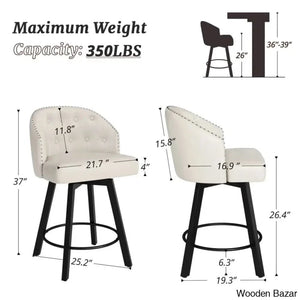 Drishf Swivel 25.98’’ Counter And Bar Stool (Set Of 3)
