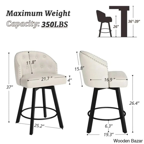Drishf Swivel 25.98’’ Counter And Bar Stool (Set Of 3)