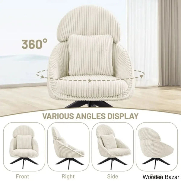 Drony Best Swivel Accent Chair With Pillow Comfy Lounge