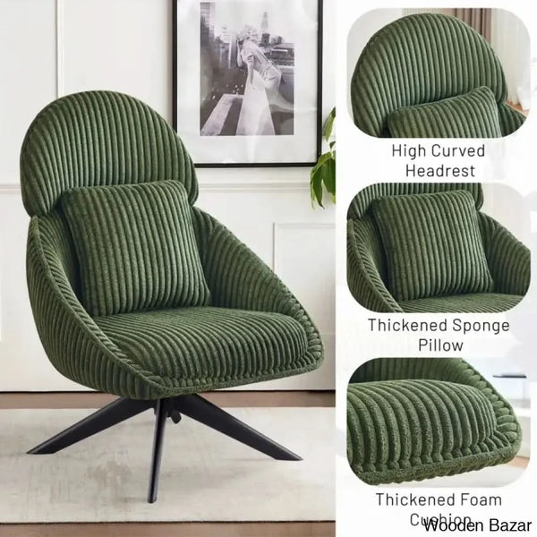 Drony Best Swivel Accent Chair With Pillow Comfy Lounge