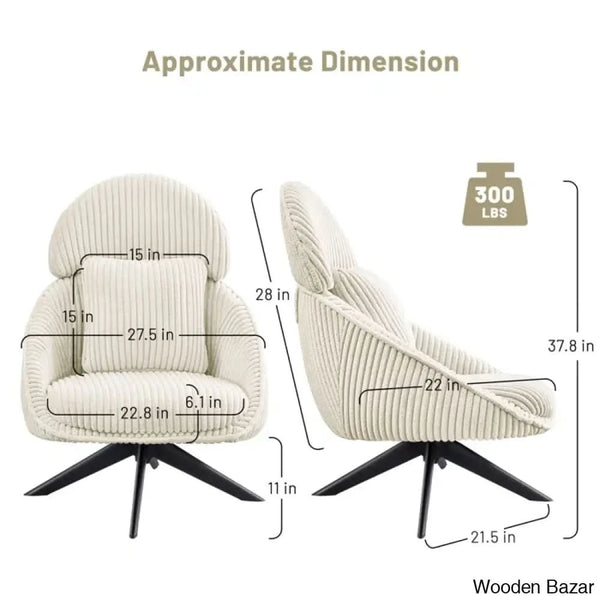 Drony Best Swivel Accent Chair With Pillow Comfy Lounge