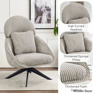 Drony Best Swivel Accent Chair With Pillow Comfy Lounge