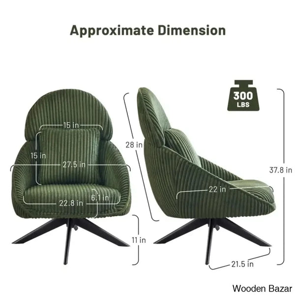 Drony Best Swivel Accent Chair With Pillow Comfy Lounge