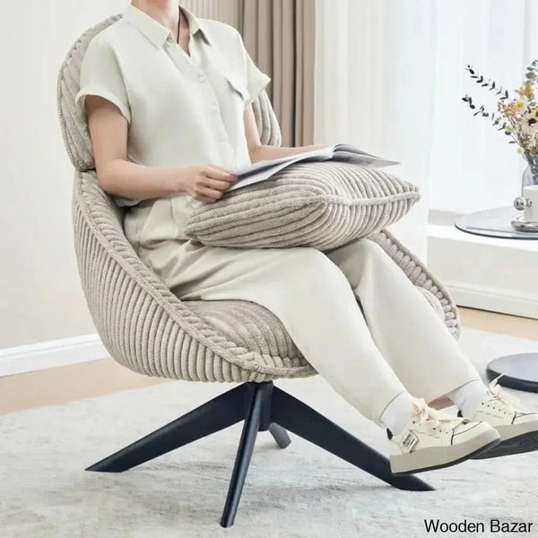 Drony Best Swivel Accent Chair With Pillow Comfy Lounge