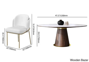 Duff Mid-Century Modern 7-Piece Dining Set - 48’’ Round White Table With 6 Stylish Side Chairs