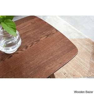 Dulcion Coffee And Center Table Natural Wood Living Room With Storage Shelf Writing Desk