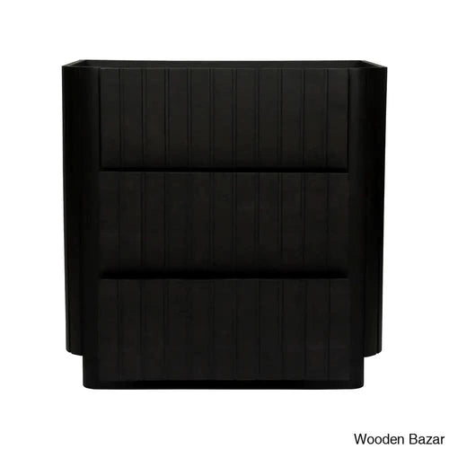 Dunley Beautifully Crafted 3-Drawer Chest Modern Storage Solution With Timeless Design Black