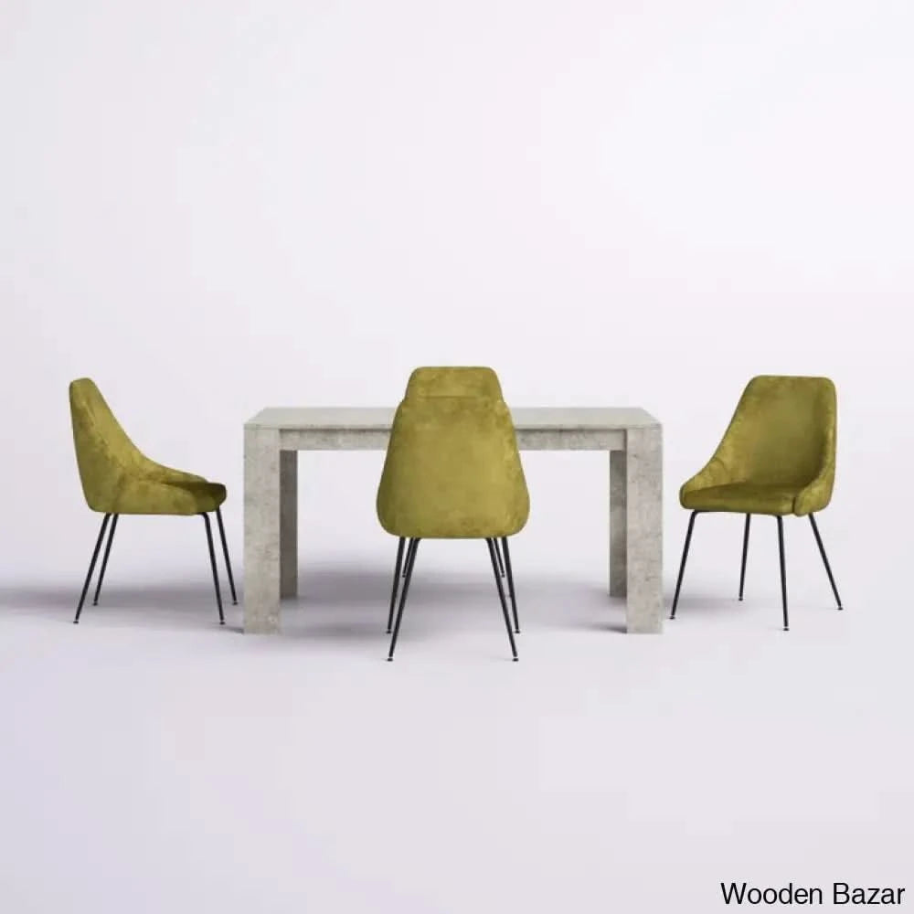 Dunstan Stylish 4 Seater Dining Table Set - Wooden Bazar Cemented