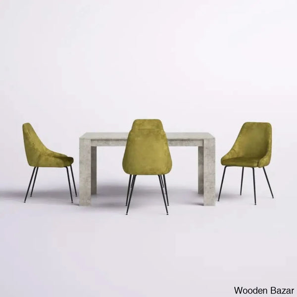 Dunstan Stylish 4 Seater Dining Table Set - Wooden Bazar