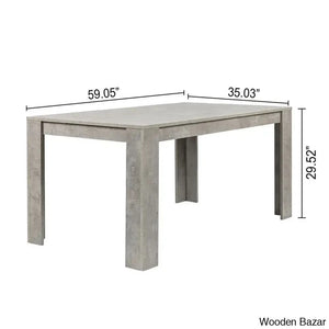 Dunstan Stylish 4 Seater Dining Table Set - Wooden Bazar