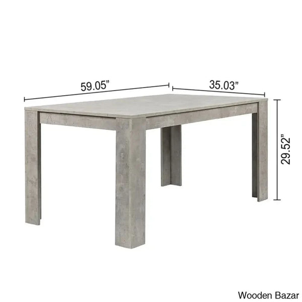 Dunstan Stylish 4 Seater Dining Table Set - Wooden Bazar