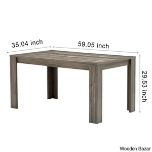 Dunstan Stylish 4 Seater Dining Table Set - Wooden Bazar