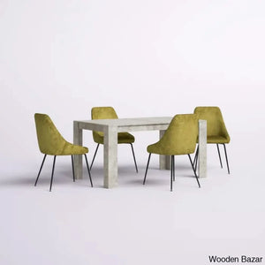 Dunstan Stylish 4 Seater Dining Table Set - Wooden Bazar