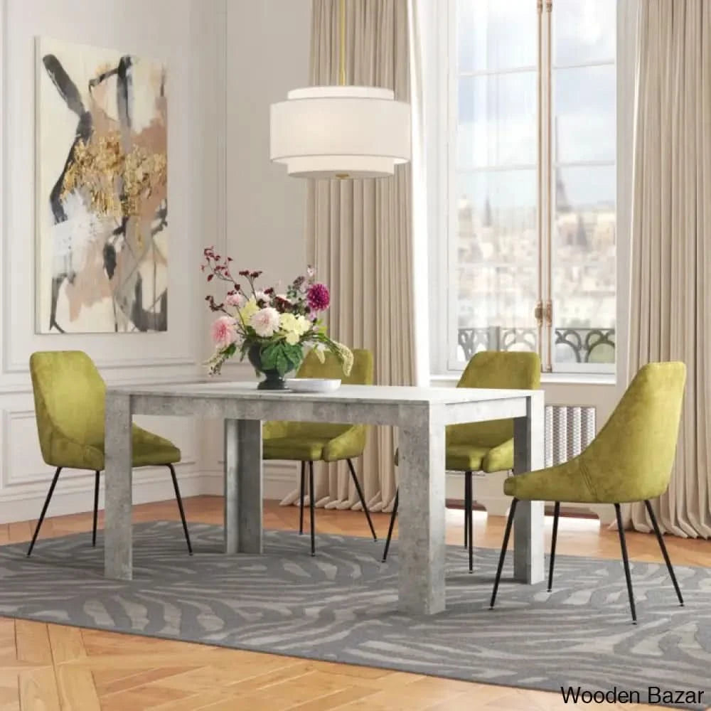 Dunstan Stylish 4 Seater Dining Table Set - Wooden Bazar Cemented