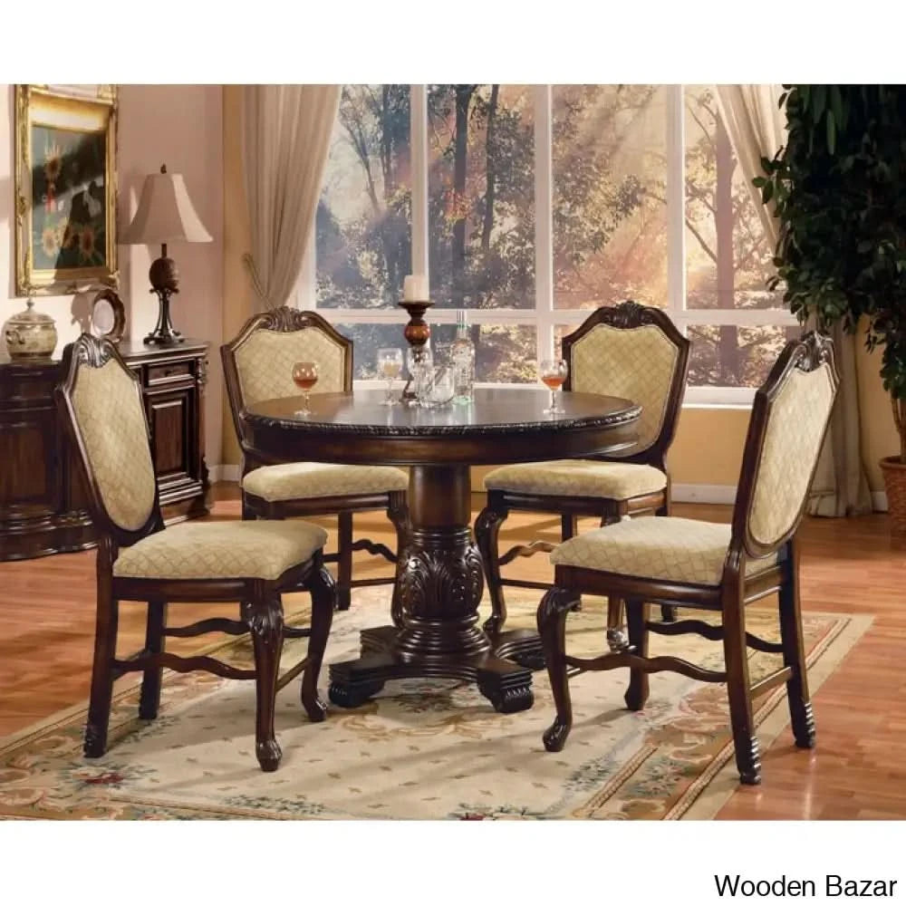 Dynomo 4 Seater Pedestal Dining Table Set for Modern Living