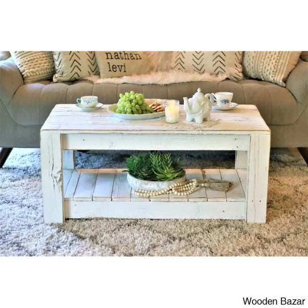 Easthampcton Solid Wood Coffee And Center Table White Farmhouse