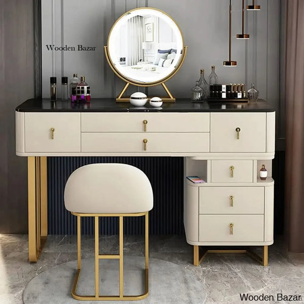 Edelen Vanity Dressing Table With Lighted Mirror And Stool
