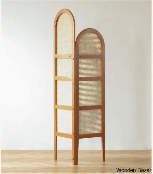 Ele Modern Rattan Corner Cabinet With Wooden Shelves Simple Triangle Storage & Bookshelf For