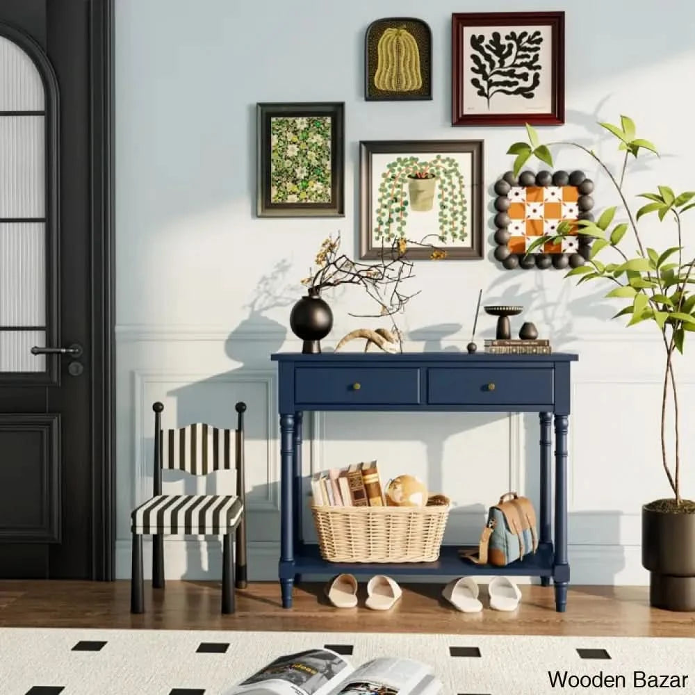 Glass Table - Wood Console Table
