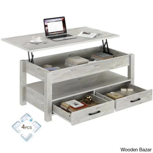 Eoghan Lift Top Coffee Table With 2 Drawers And Center