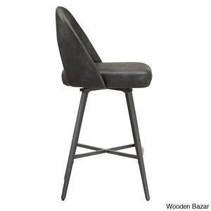 Etnas Swivel Upholstered Counter And Bar Stool With Metal Frame (Set Of 2)