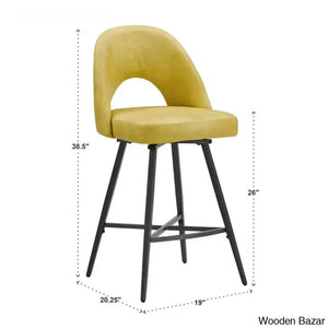 Etnas Swivel Upholstered Counter And Bar Stool With Metal Frame (Set Of 2)
