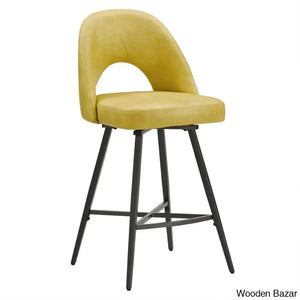 Etnas Swivel Upholstered Counter And Bar Stool With Metal Frame (Set Of 2)