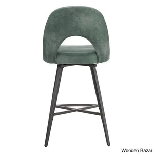 Etnas Swivel Upholstered Counter And Bar Stool With Metal Frame (Set Of 2)