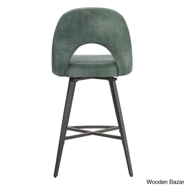 Etnas Swivel Upholstered Counter And Bar Stool With Metal Frame (Set Of 2)