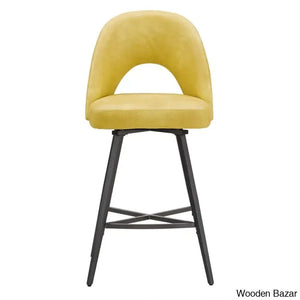 Etnas Swivel Upholstered Counter And Bar Stool With Metal Frame (Set Of 2)