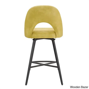 Etnas Swivel Upholstered Counter And Bar Stool With Metal Frame (Set Of 2)