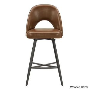 Etnas Swivel Upholstered Counter And Bar Stool With Metal Frame (Set Of 2)