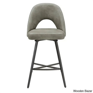 Etnas Swivel Upholstered Counter And Bar Stool With Metal Frame (Set Of 2)