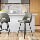 Etnas Swivel Upholstered Counter And Bar Stool With Metal Frame (Set Of 2) Light Gray / Bar