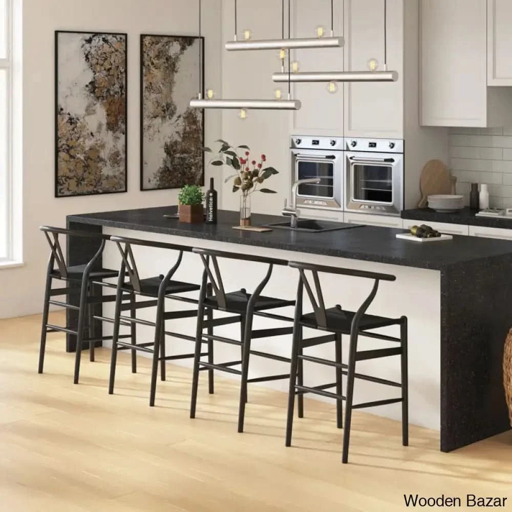 Ettas Swivel Solid Wood Bar & Counter Stool Black/Black / (25.75’’ Seat Height)