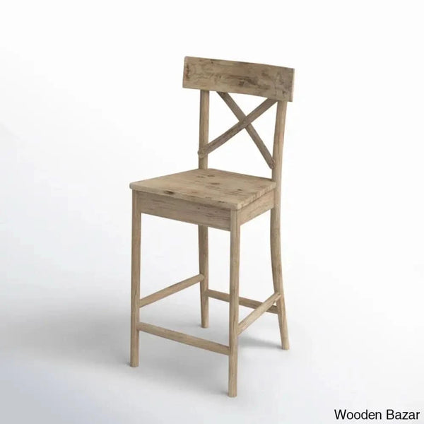 Eugleyc Swivel Solid Wood Bar & Counter Stool