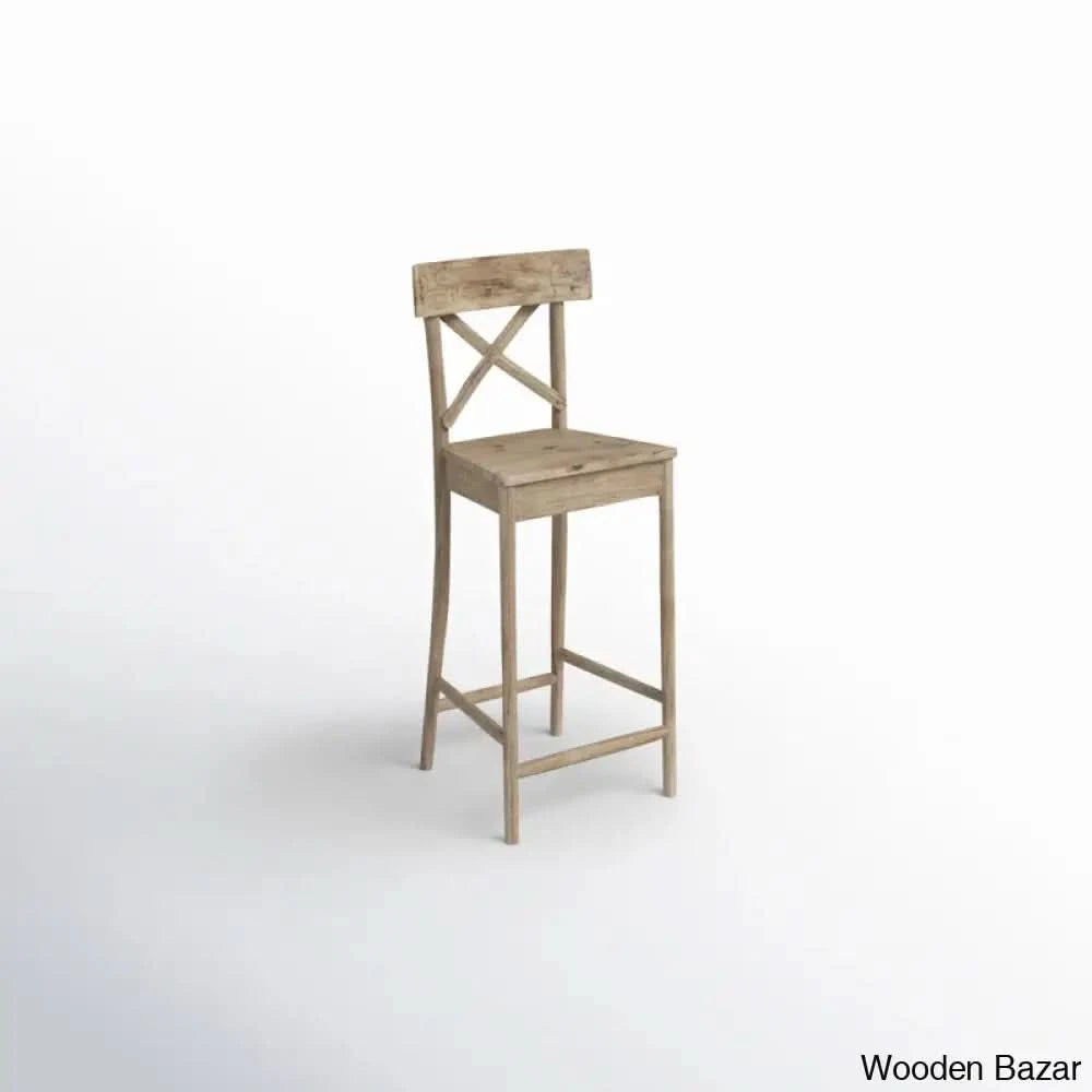 Eugleyc Swivel Solid Wood Bar & Counter Stool (29” Seat Height)
