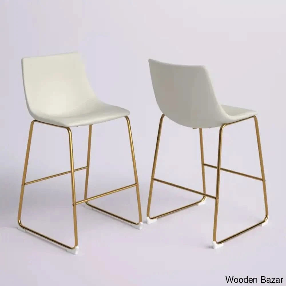 Eve Swivel Upholstered 25.75’’ Counter And Bar Stool With Metal Frame (Set Of 2) White