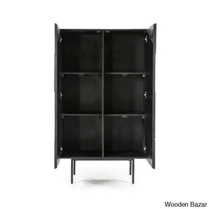 Ewing Inspired Living Solid Wood Maya Storage Cabinet - Wooden Bazar