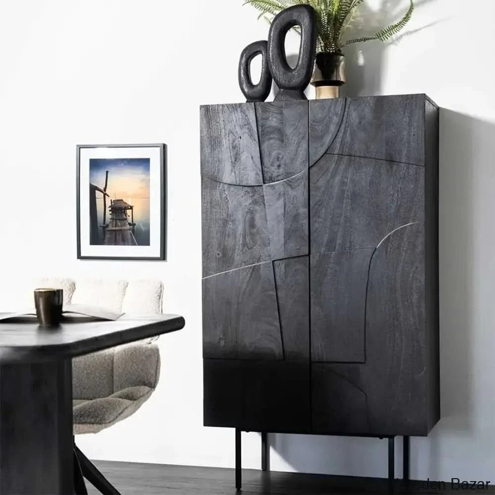 Ewing Inspired Living Solid Wood Maya Storage Cabinet - Wooden Bazar