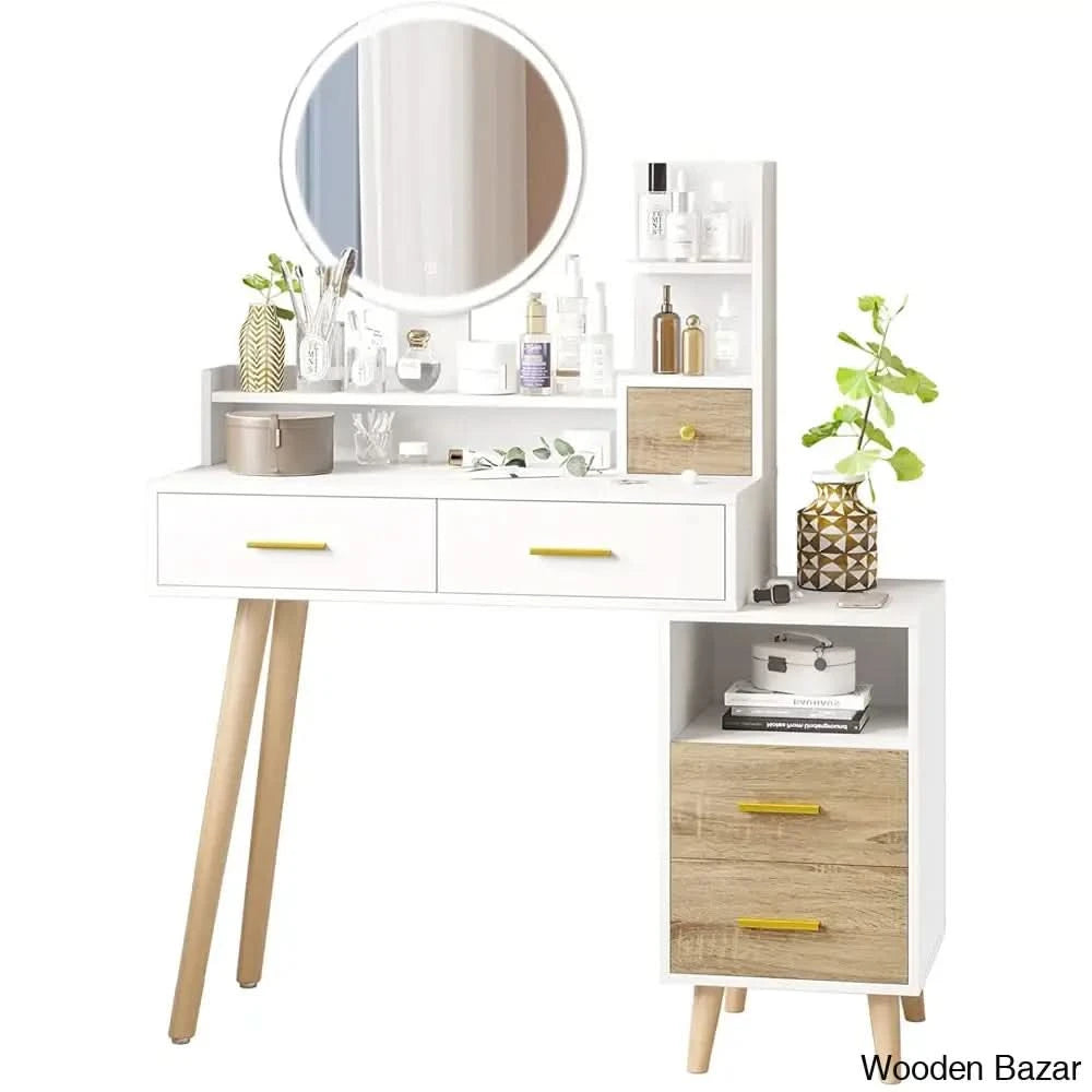 Eyder Vanity Dressing Table With Mirror