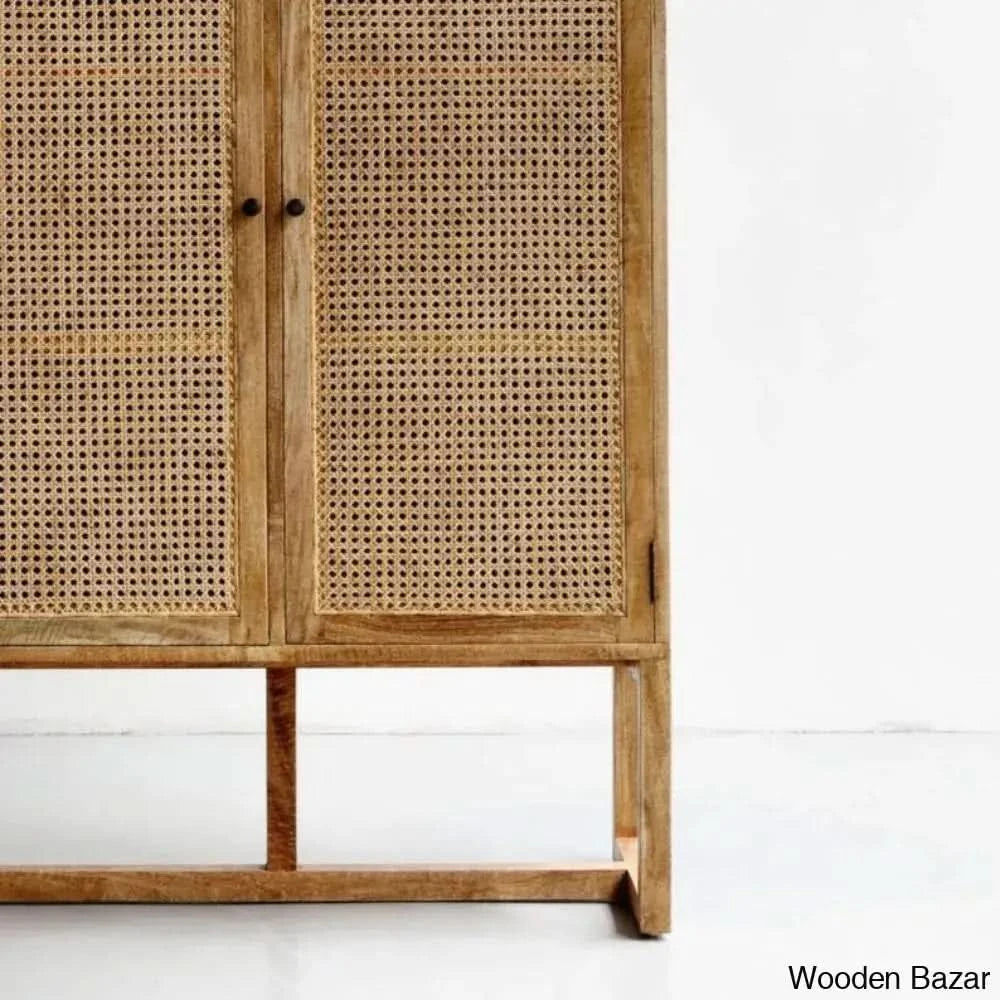 Fallstaff Solid Wood Gili Tall Cabinet Wardrobe - Wooden Bazar Natural