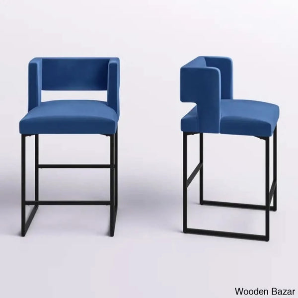 Farnsworthu Upholstered 27’’ Counter And Bar Stool With Metal Frame (Set Of 2)